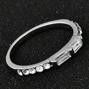 Silver Fashion Rhinestone Ring Size 7